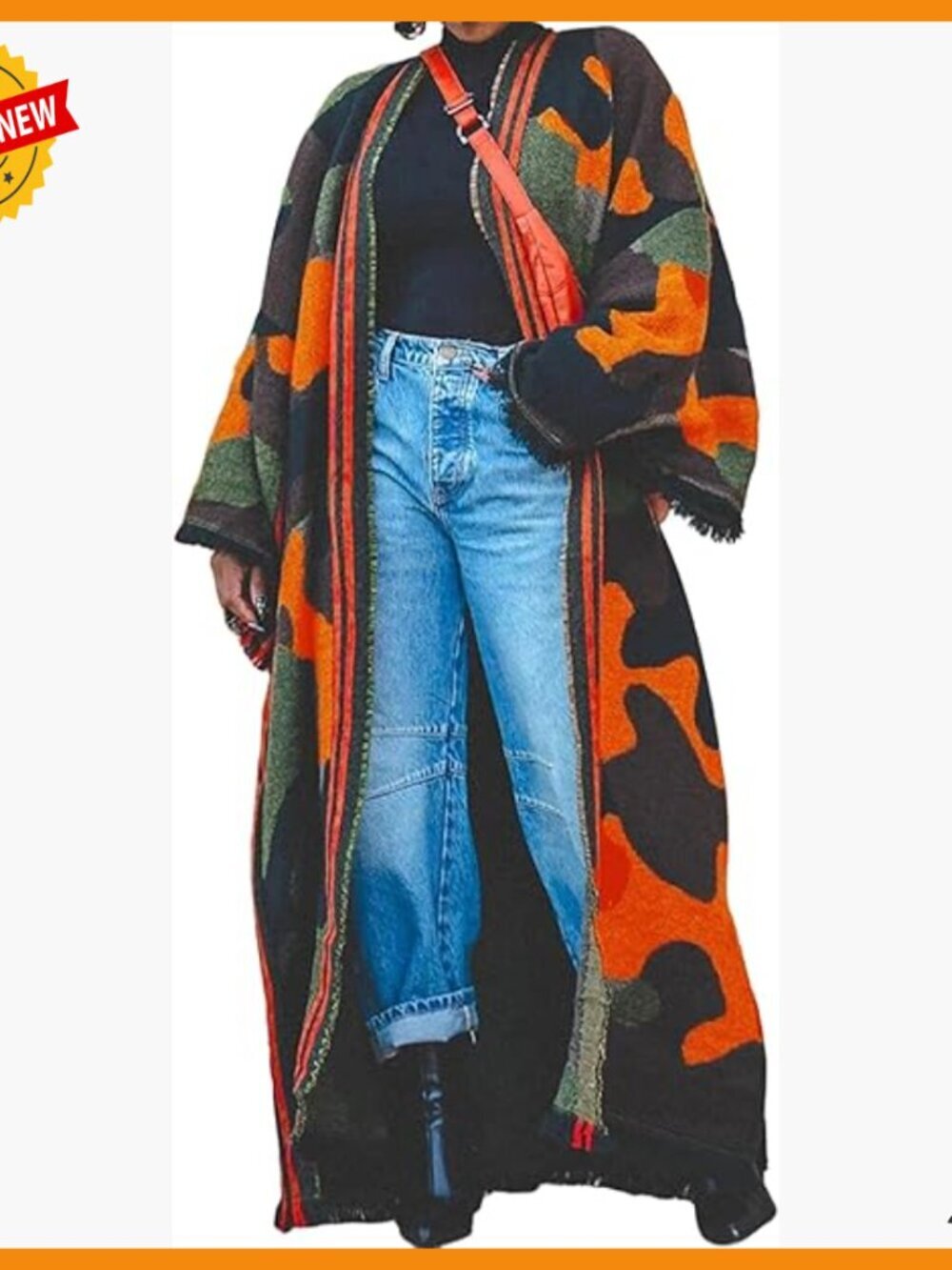 Long Cardigan Sweater Open Front Duster Coat Polyester Spandex Small
